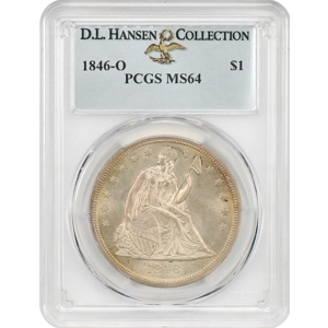 1846-O $1 PCGS MS64 Silver Seated Dollar