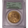 1908 NM $20 MS63 PCGS Saint Gaudens Double Eagle OGH