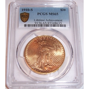 1910-S $20 MS65 PCGS Saint Gaudens Double Eagle