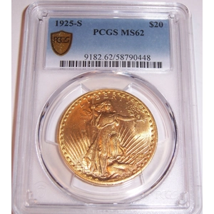 1925-S $20 MS62 PCGS Saint Gaudens Double Eagle