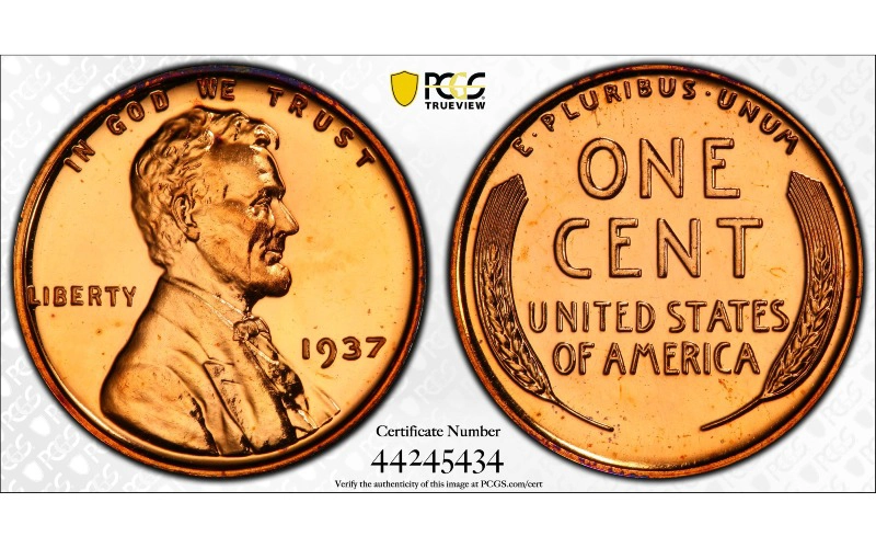 1937 1c Lincoln Wheat Cent PCGS PR67+RD CAC Tied for Highest Known!