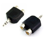 3.5mm Stereo plug to Dual RCA F adaptor