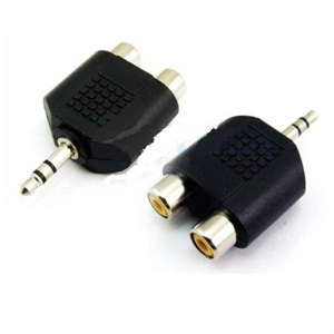 3.5mm Stereo plug to Dual RCA F adaptor