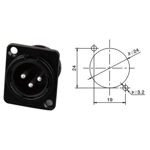 3 pin XLR panel socket M Plastic