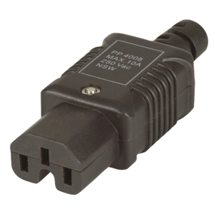 C15 in-line female plug 240v