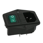 IEC C14 panel socket with fuse and switch