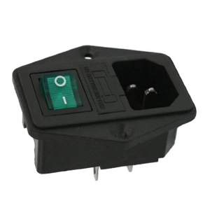 IEC C14 panel socket with fuse and switch