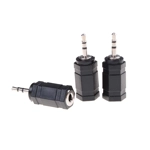 2.5mm male to 3.5mm female stereo adaptor - black plastic