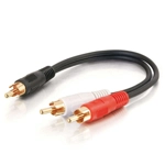 Single RCA male to dual RCA male cable