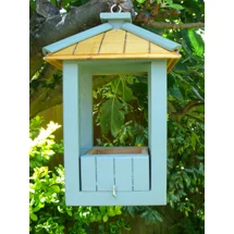 Hanging bird feeder - sage green.