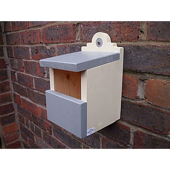 Additional Image for Robin and Wren traditional nest box, cream and grey.