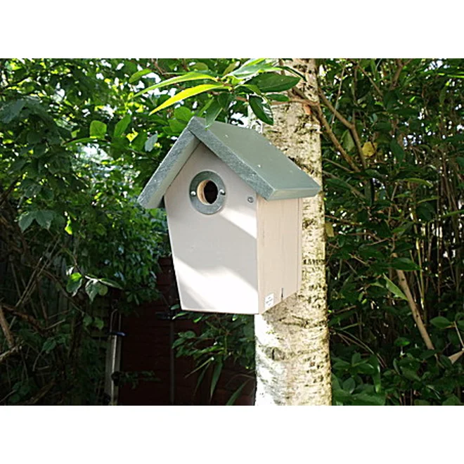 product Image for Traditional Tapered Sides Nest Box. Green and beige