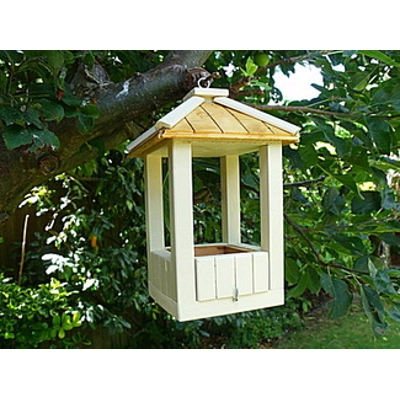 Hanging Bird Feeder - cream title=