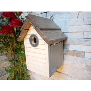 Beach Hut Nest Box. Cream