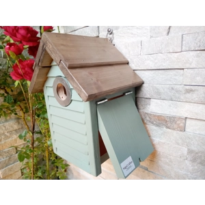 Beach Hut Nest Box. Sage green