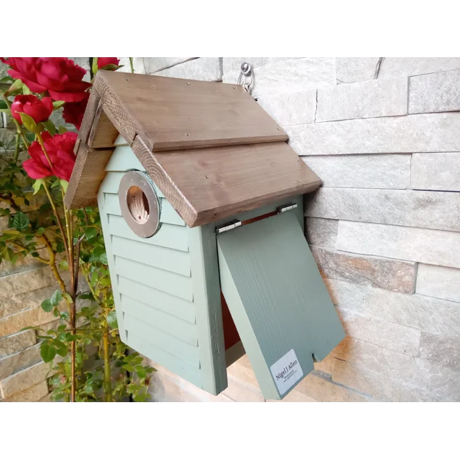 Additional Image for Beach Hut Nest Box. Sage green