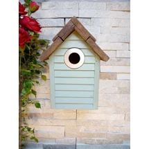 Beach Hut Nest Box. Sage green