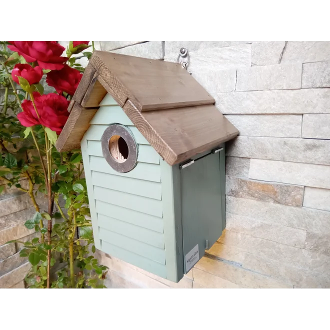 Additional Image for Beach Hut Nest Box. Sage green