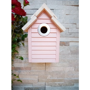 Beach Hut Nest Box. Pink