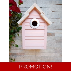 Beach Hut Nest Box. Pink
