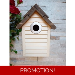 Beach Hut Nest Box. Cream