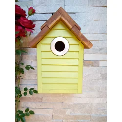 Beach Hut Nest Box. Spring green
