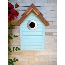 Beach Hut Nest Box. Sky blue