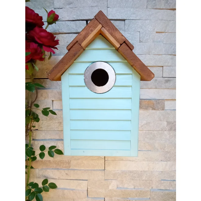 product Image for Beach Hut Nest Box. Sky blue