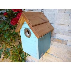 Beach Hut Nest Box. Sky blue