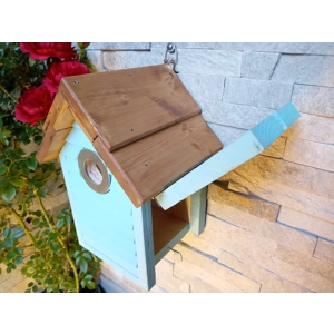 Beach Hut Nest Box. Sky blue