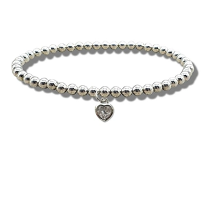 Cubic zirconia heart Bracelet with added Happy Birthday gift card