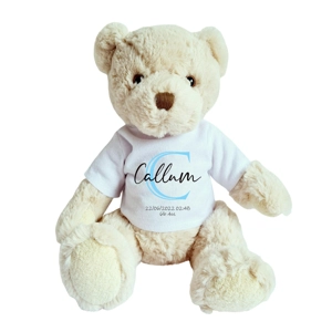 Luxury Teddy Bear with Personalised Blue initial shirt