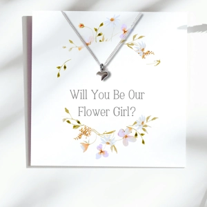 Will you be our flower Girl? Necklace & giftcard