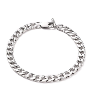 Mens stainless steel curb chain bracelet
