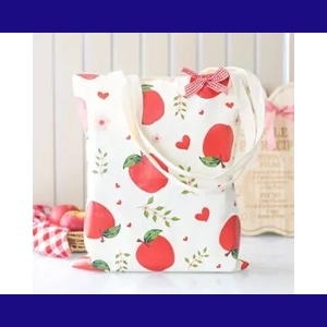 Apple print tote bag