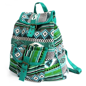 Jacquared Nepal style bag in Teal