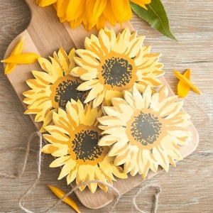 Sunflower coaster set