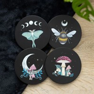 Dark forest set of 4 coasters