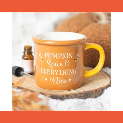 Pumpkin spice orange mug shaped oil & wax burner