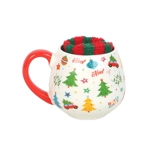 Christmas print socks and round mug Christmas print socks and round mug
