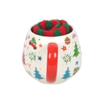 Christmas print socks and round mug Christmas print socks and round mug