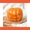 Hello pumpkin shaped candle