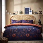 Constellation celestial Bronze & Navy king-size duvet cover set Constellation celestial Bronze & Navy king-size duvet cover set