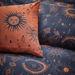 Constellation celestial Bronze & Navy king-size duvet cover set Constellation celestial Bronze & Navy king-size duvet cover set