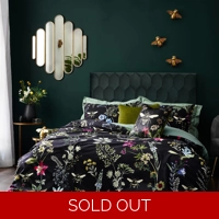 Midnight Bee floral velvet king size duvet set