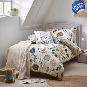 Scandi woods Peter Rabbit™ 100% brushed cotton single duvet