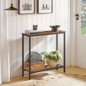 Black & Taupe rustic console table