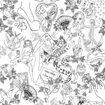 Inked Tattoo inspired Blush KING-SIZE duvet cover set Inked Tattoo inspired Blush KING-SIZE duvet cover set