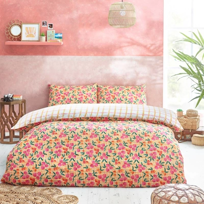 Juicy checked SINGLE duvet cover set