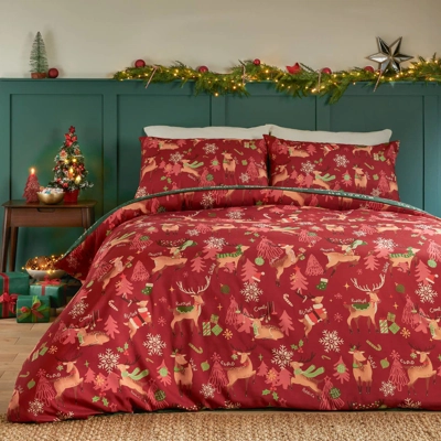 Sleigh team Christmas SINGLE duvet cover set